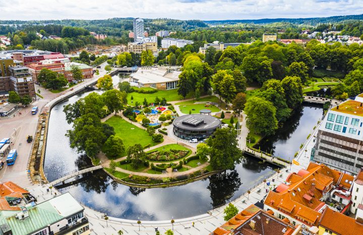 Vy över Borås centrum